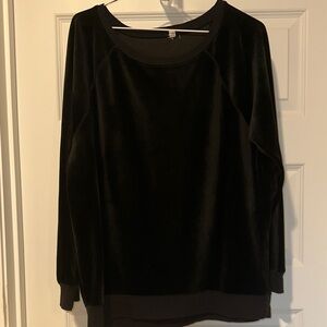 Black Velvet Long Sleeve Top